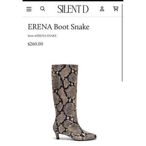 NWT Size US 5-5.5 (EU 36) - Silent D Erena Kitten-Heel Boots snake (NWT US$ 260)